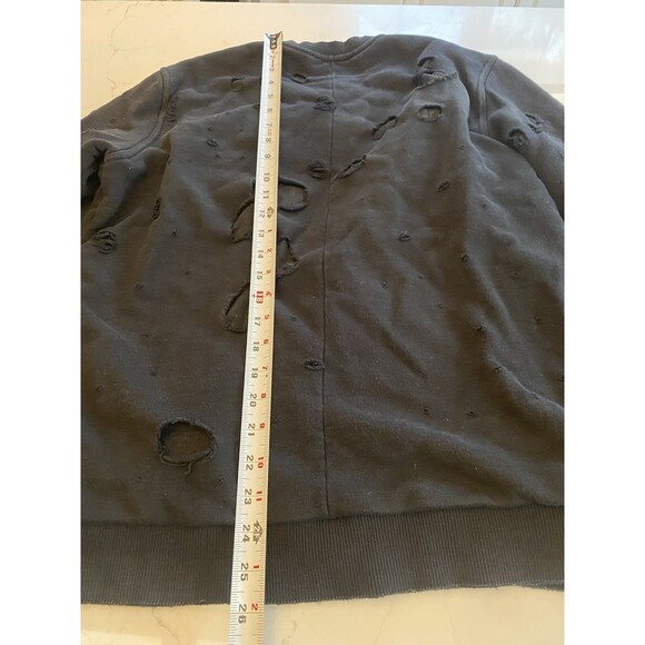 Givenchy Paris Men's Black Crewneck Small Distressed Holes - Picture 12 of 13